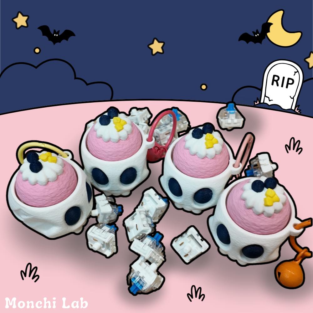Fruityberry Skull Cup Halloween Clicker Keychain