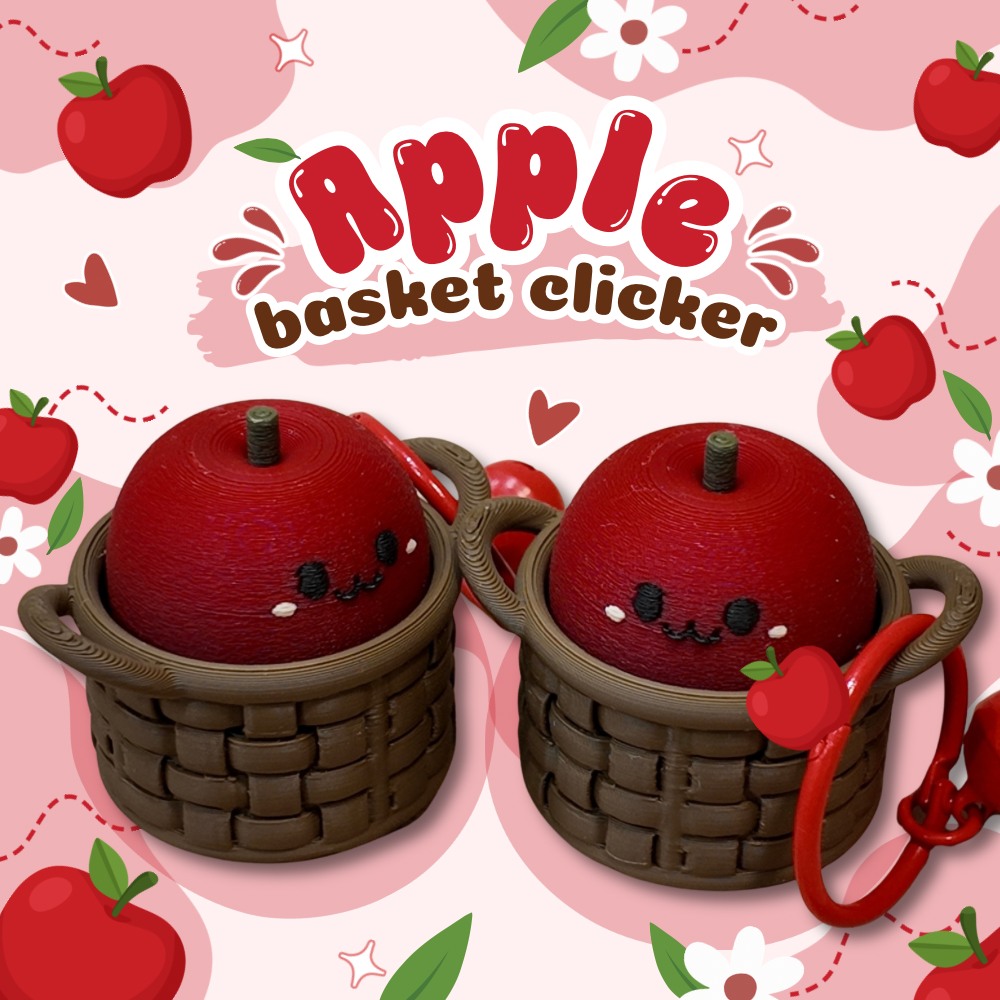 Apple Basket 3D Clicker Keychain