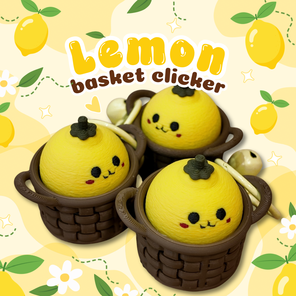 Lemon Basket 3D Clicker Keychain